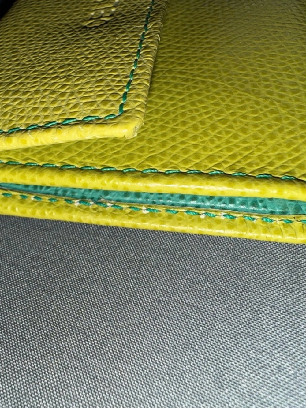 Authentic Celine Rare Lime Yellow Small Coin Wallet - Picture 6 of 7